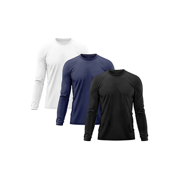 Kit 3 Camisetas Masculina Manga Longa Térmica Proteção Solar UV Dry Fit Segunda Pele X, Tamanho M
