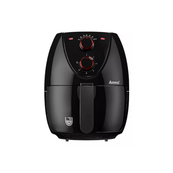 Fritadeira AirFryer Elétrica Sem Óleo Panela 4,5 Litros 1400W Timer Preta Amvox Arf 1205 220V