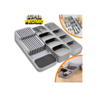 Kit Organizador de Gaveta Porta Talheres Facas Cozinha Suporte Separador Divisória Colher Garfo Cepo