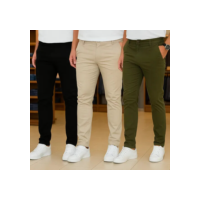Kit 3 Calças Sarja Sport Fino Com Lycra 38 Ao 48 Linha Luxo