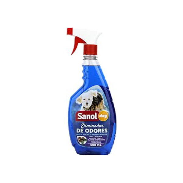 Eliminador de Odores Para Cães e Gatos, Tradicional - Gatilho, Sanol Dog, 500ml, Azul