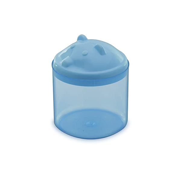 Adoleta Bebê Porta Cotonete Urso Translúcido Azul