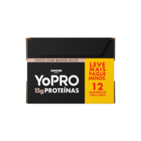 YoPRO Bebida Láctea UHT Coco com Batata-Doce 15g de proteínas 250ml - 12 unidades