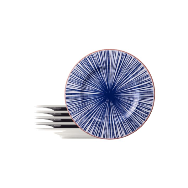 Kit Prato Raso Tramontina Abstratta em Porcelana Decorada 28 cm 6 Peças