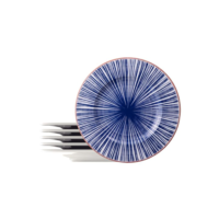 Kit Prato Raso Tramontina Abstratta em Porcelana Decorada 28 cm 6 Peças