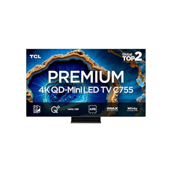 Smart TV TCL 75 Polegadas QLED Mini LED 4K C755 WiFi Bluetooth Google TV 144Hz VRR HDR10+ 75C755
