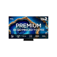 Smart TV TCL 75 Polegadas QLED Mini LED 4K C755 WiFi Bluetooth Google TV 144Hz VRR HDR10+ 75C755