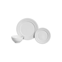 Aparelho de Jantar de Cerâmica com 12 peças Poppy Branco - Scalla Cerâmica