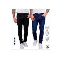 Kit 2 Calças Jeans Skinny Masculina Slim Com Elastano