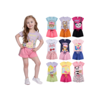 Kit Sortido 10 Peças de Roupas Infantil Menina - 5 Camisetas + 5 Bermudas - Kit com 5 Conjuntos de Roupa Infantil Menina Verão Feminino Bebê