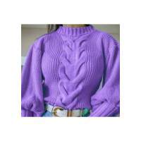 Blusa de frio feminina com trança fontal tendência 2023