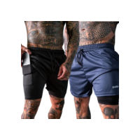 Kit 2 Shorts 2 Em 1 Masculino Dryfit Academia