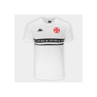 Camisa Vasco Kappa Supporter Stripe Masculina - Branco