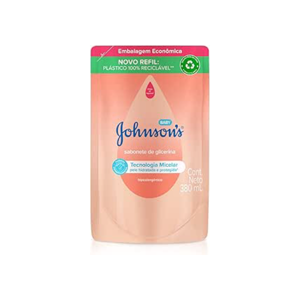 Sabonete Líquido Refil Glicerina Da Cabeça Aos Pés Johnson's Baby, 380ml