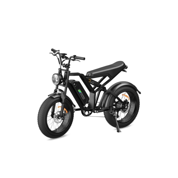 Bicicleta Elétrica para Adultos, Pneu Largo de 20”x4”, Motor Sem Escova de 500W e 70NM, Bicicleta Elétrica de Motocicleta de 7 Velocidades, Bateria de 48V, Moto de Terra Até 45Km/h