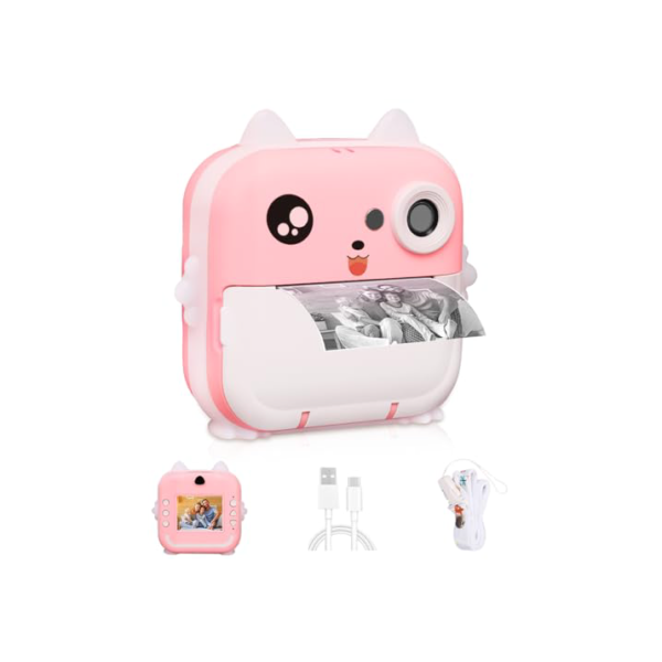Câmera Instantânea (pink), Câmera Instantânea, Pode Imprimir Fotos, Grafite Diy, Vídeo HD, Pixels HD de 2400W