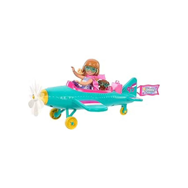 Barbie Conjunto de Brinquedo Chelsea Piloto de avião para crianças a partir de 3 anos