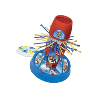 Elka Jogo Tira Varetas - Patrulha Canina, base azul escura/bolinha e roleta branca/corpo cristal/torres vermelha/varetas azul escura e amarela