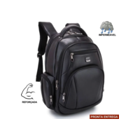 Mochila Couro PU Gigante Executiva Para Notebook Trabalho Faculdade Reforçada Antifurto Senha Cabo De Aço USB