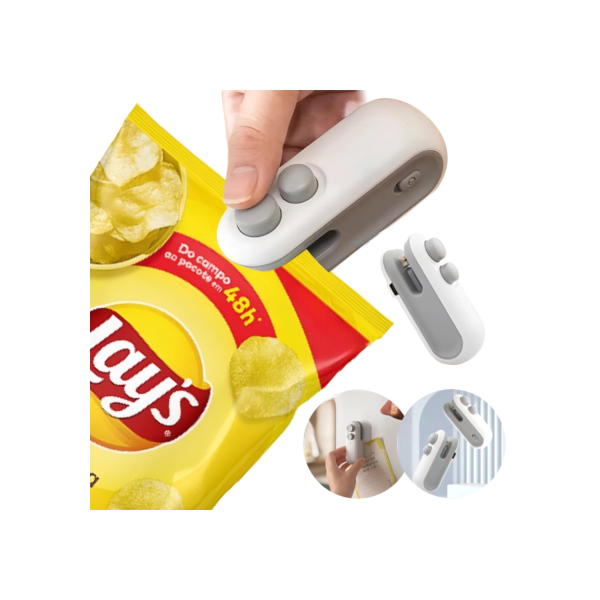 Mini Máquina Seladora Portátil  2 Em 1 Saco Plástico Embalagen Carregamento Usb Elétrica