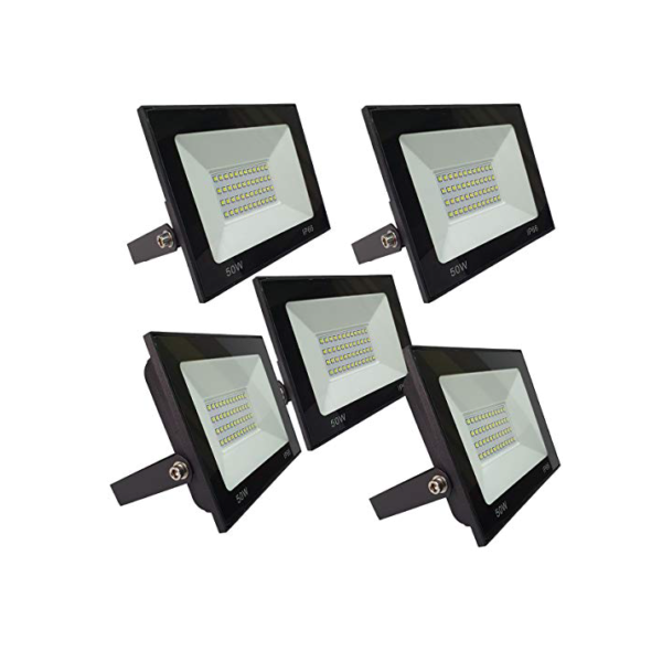 KIT 5 refletor 50w LED SMD Holofote Bivolt Externo Luz Branca