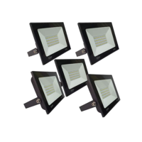 KIT 5 refletor 50w LED SMD Holofote Bivolt Externo Luz Branca