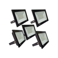 KIT 5 refletor 50w LED SMD Holofote Bivolt Externo Luz Branca
