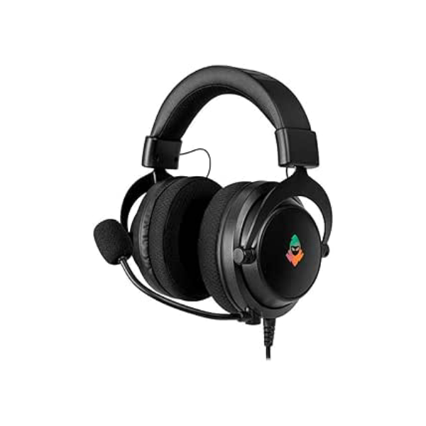 Headset Gamer Mancer Aura | Iluminação Rainbow | Drivers 50mm | Microfone Removível | Conexão USB e P2 3,5mm | Preto | MCR-AUR-RGB01