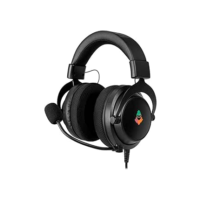 Headset Gamer Mancer Aura | Iluminação Rainbow | Drivers 50mm | Microfone Removível | Conexão USB e P2 3,5mm | Preto | MCR-AUR-RGB01