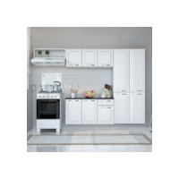 Cozinha Compacta Itatiaia Amanda Plus com 10 Portas, 1 Gaveta e 8 Prateleiras - 245cm de largura - Branco Neve