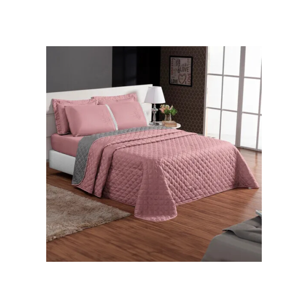 Kit Cobre Leito Casal King Size Colcha Super King Dupla Face