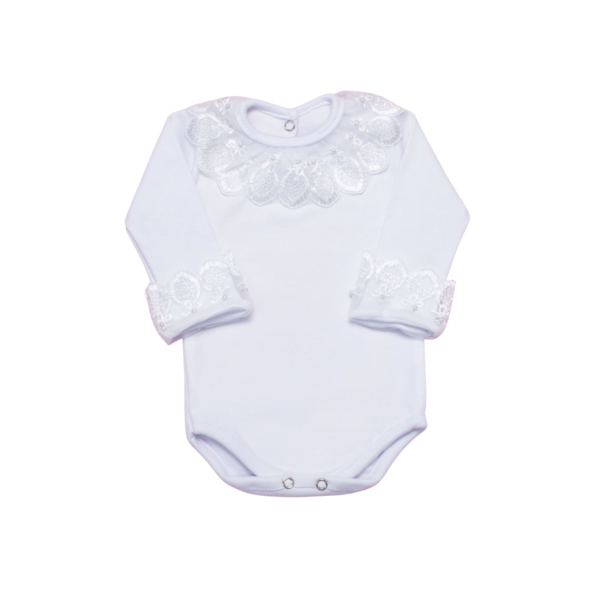 Body bebe de luxo gola de renda premium Feminino 100% algodão maternidade enxoval