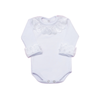 Body bebe de luxo gola de renda premium Feminino 100% algodão maternidade enxoval