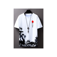 Camiseta Oriental Masculino Japão Por Do Sol Premium
