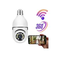 Kit Câmera Segurança Prova D'água Infravermelho Lâmpada Sem Fio Wifi