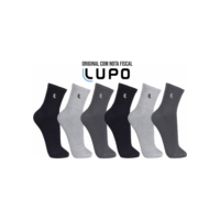 Meias Lupo - Kit C/ 6 Pares Meias 3245 Masculinas Lupo Cano Medio