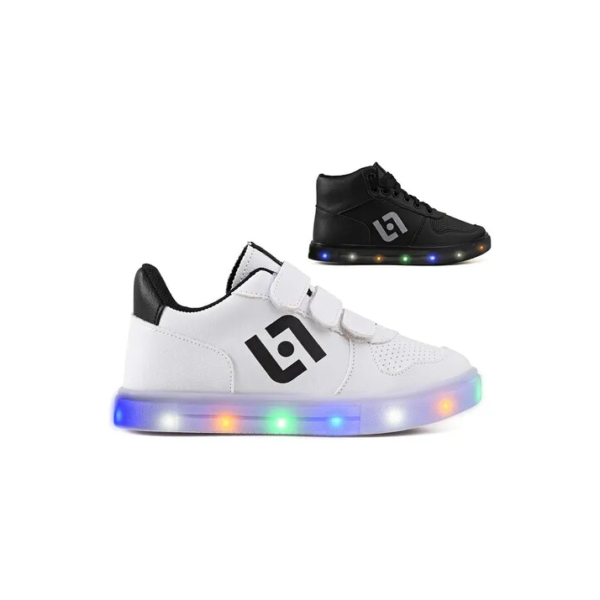 Kit Tênis De Led Infantil Meninos Casual Botinha Sapatênis
