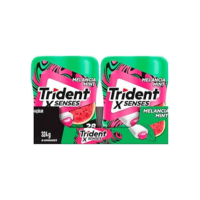 Chiclete Trident XSenses Melancia Mint Sem Açúcar Garrafa - Caixa com 6 unid. de 54g