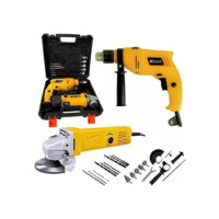 KIT ESMERILHADEIRA/LIXADEIRA 600W E FURADEIRA/PARAFUSADEIRA 800W COM MALETA 25 PEÇAS OCULOS DE PROTEÇAO E DISCO DE CORTE (220, Volts)