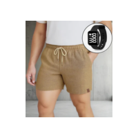 Kit Short De Linho Masculino Bermuda Praia Verao + Relogio