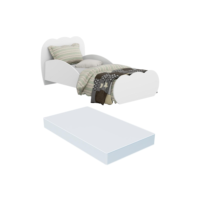Cama Infantil com Colchão Incluso 70 x 150 cm 100% MDF Algodão Doce Multimóveis Branca