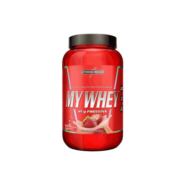 My Whey Shake De Morango Pote 900g Integralmédica Morango