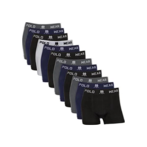 Kit 12 Cuecas Boxer Polo Wear Sem Costura Microfibra Adulto