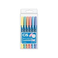 Caneta Marca Texto Gel, CiS, Lumini Gel Pastel, 6 Cores Tons Pastel