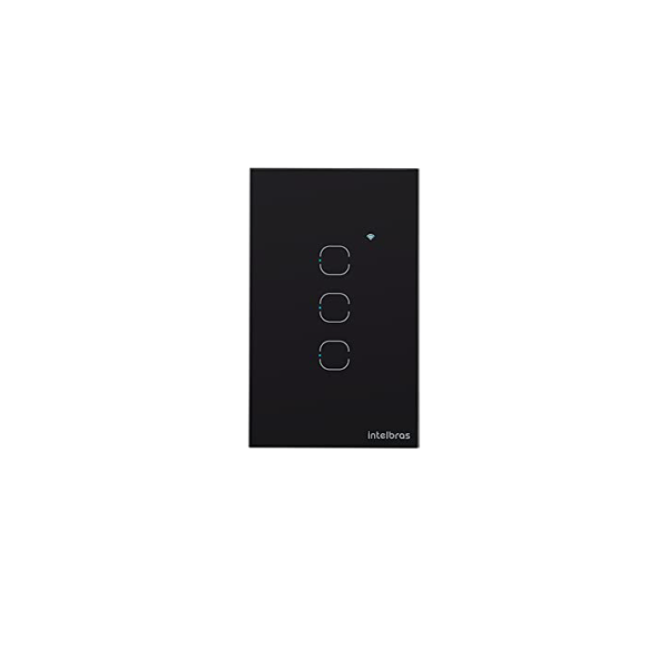 Interruptor Touch Inteligente Compatível Com Alexa Com 3 Teclas EWS 1003 Preto Intelbras