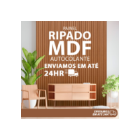 Kit 100 Placas Painel Revestimento Ripado em MDF Auto Colante - 45x11cm