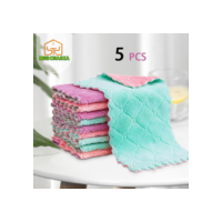 5 pcs Pano absorvente de microfibra para mesa de cozinha, pano de limpeza