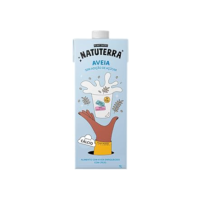 Leite de Aveia Natuterra 1L | Bebida Vegetal de Aveia Plant Based Sem Adição de Açúcar | Bebida sem lactose, colesterol e soja, fonte de cálcio | Perfeito para café, smoothies e criações culinárias
