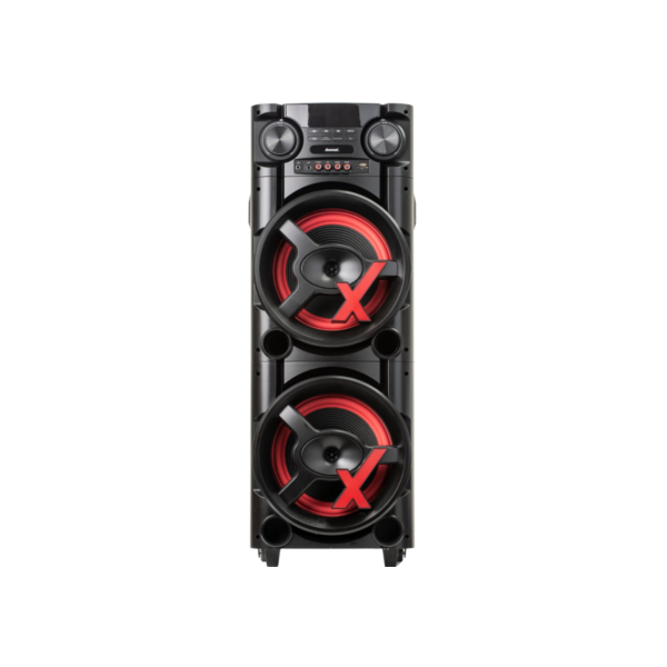 Caixa torre som 1300W Amvox ACA 1300 newx duplo woofer 10 bluetooth led tws usb bivolt sem FM