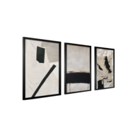 Kit 3 Peças Quadros Decorativos De Parede Sala Moldura 40x60 Abstrato